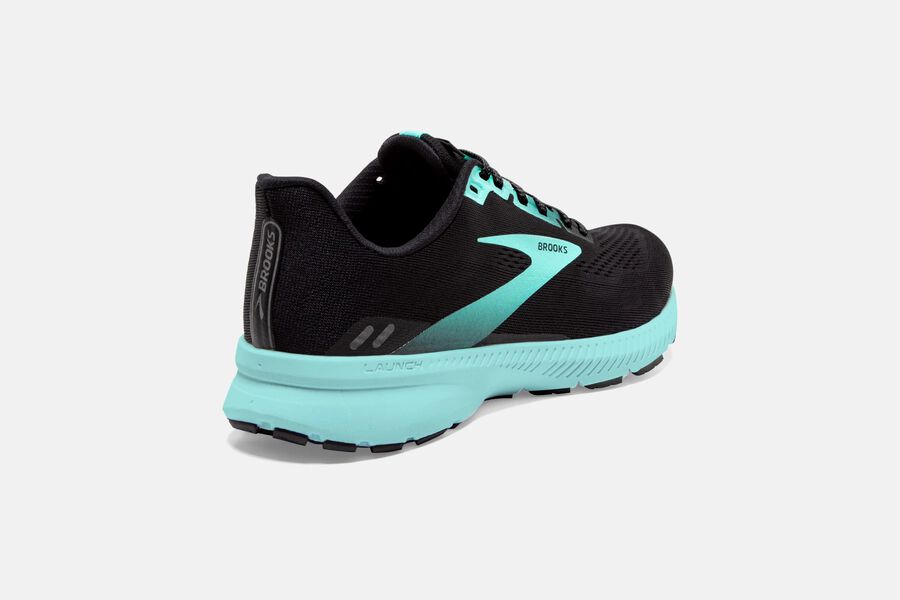 Brooks Running Shoes - Launch 8 Road Womens - Black/Blue - IHT-398761